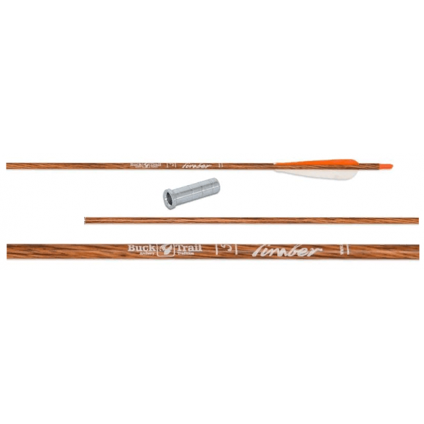 Стрела лучная карбоновая 33″ BUCK TRAIL TIMBER 350 (натуральное перо)